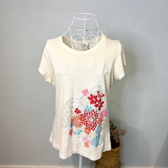 Cute vintage y2k Roxy floral logo t-shirt - Picture 4 of 8